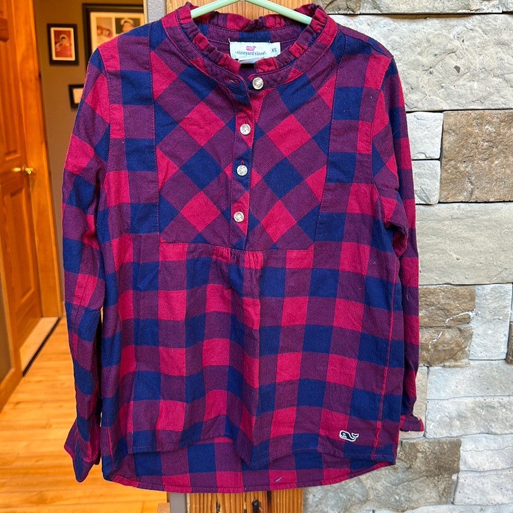 Vineyard Vines Girl’s Flannel Top Size XS
